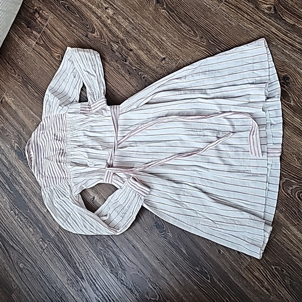 Warm Cotton Stripe Tie Back Dress - Picture 5 of 5